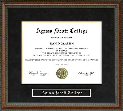 Agnes Scott College (ASC) Diploma Frame: Wordyisms