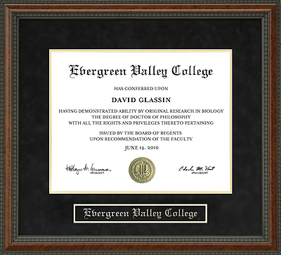 Evergreen College on Evergreen Valley College  Evc  Diploma Frame  Wordyisms