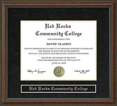 Red Rocks Community College (RRCC) Diploma Frame: Wordyisms