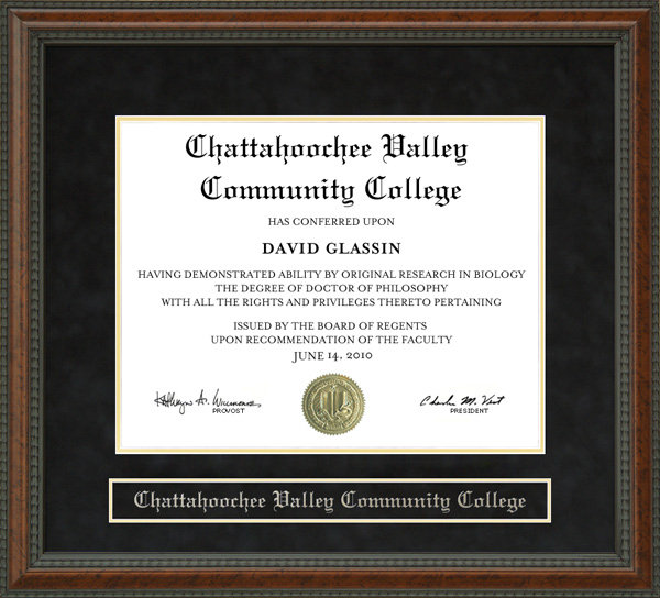 Chattahoochee Valley Community College (CVCC) Diploma Frame: Wordyisms