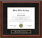 West Hills College (WHC) Mahogany Diploma Frame