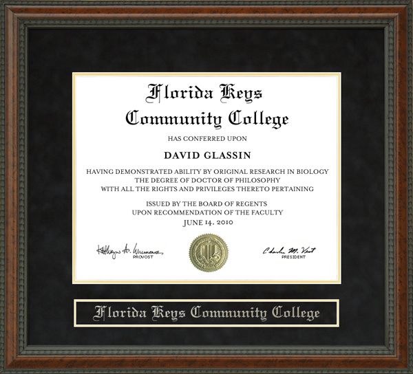 Florida Keys Community College (FKCC) Diploma Frame: Wordyisms