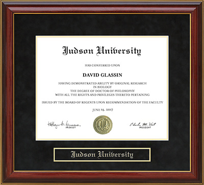 Judson University Mahogany Diploma Frame: Wordyisms