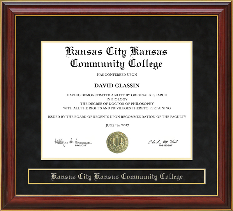 Kansas City Kansas Community College (KCKCC) Mahogany Diploma ...