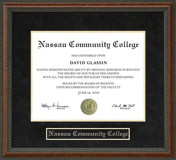 Nassau Community College Diploma Frame: Wordyisms