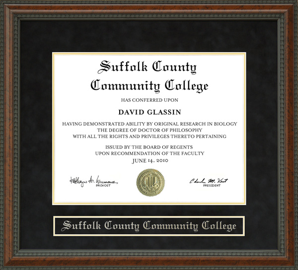 Suffolk County Community College Diploma Frame: Wordyisms