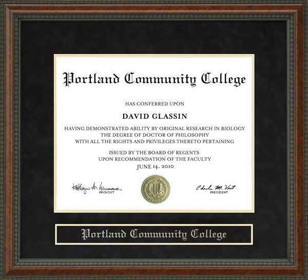 Portland Community College (PCC) Diploma Frame: Wordyisms