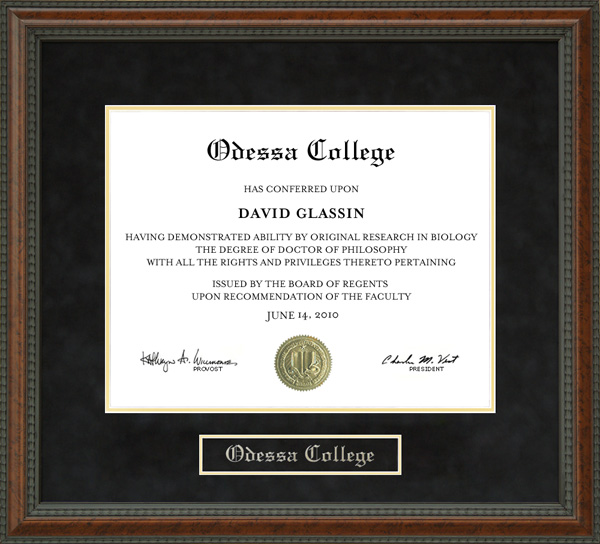 Odessa College Diploma Frame: Wordyisms