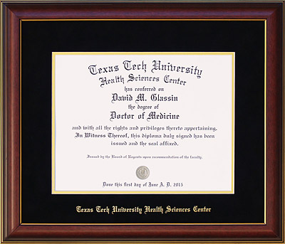 Texas Tech HSC Embossed Diploma Frame: Wordyisms