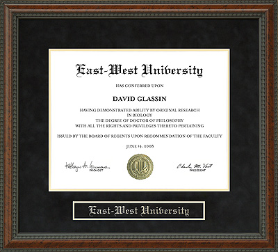 East-West University (EWU) Diploma Frame: Wordyisms