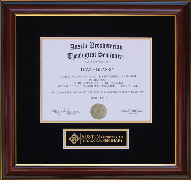 Austin Seminary Diploma Frame: Wordyisms