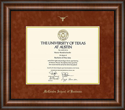 UT Austin Classic Diploma Frame: Wordyisms