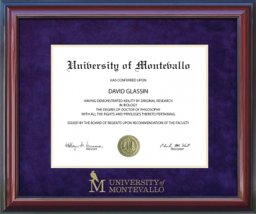 University of Montevallo Diploma Frame