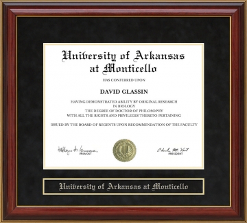 University of Arkansas at Monticello Mahogany Diploma Frame