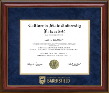 California State University Bakersfield (CSUB) Diploma Frame with Embossed UltraSuede Matting