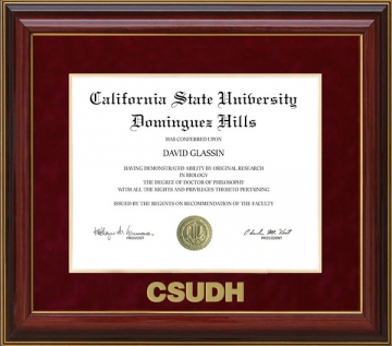 CSUDH Diploma Frame with Embossed UltraSuede Matting