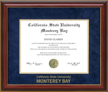 California State University Monterey Bay (CSUMB) Diploma Frame with Embossed UltraSuede Matting