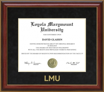 Loyola Marymount University Diploma Frame with Embossed UltraSuede Matting