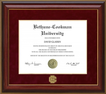 Bethune-Cookman University (B-CU) Diploma Frame with Embossed UltraSuede Matting