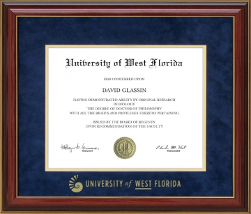 University of West Florida Diploma Frame with UltraSuede Matting