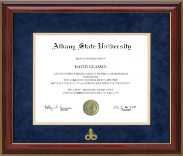 Albany State University Diploma Frame with Embossed UltraSuede Matting