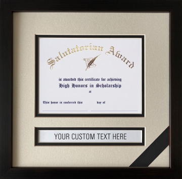 6 x 8 Diploma / Certificate / Valedictorian / Salutatorian / Award Frame with Custom Text