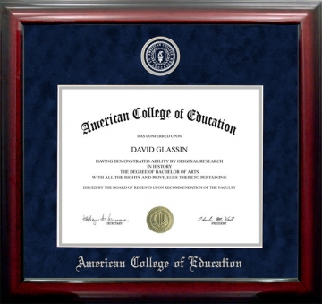 American College of Education Diploma Frame with Embossed Matting