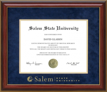 Salem State University Diploma Frame with Embossed UltraSuede Matting