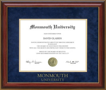 Monmouth University Diploma Frame with Ultrasuede Matting