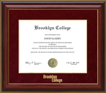 Brooklyn College Diploma Frame with Embossed UltraSuede Matting