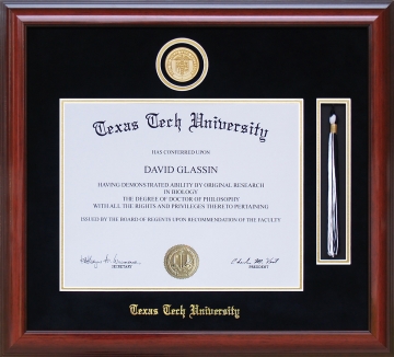 Texas Tech Tassel Diploma Frame with School Medallion