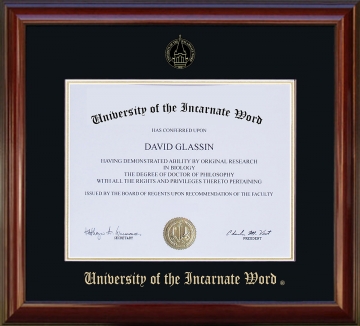 University of the Incarnate Word Diploma Frame with Embossed UltraSuede Matting