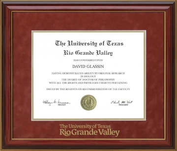 UT Rio Grande Valley Diploma Frame with Embossed UltraSuede Matting