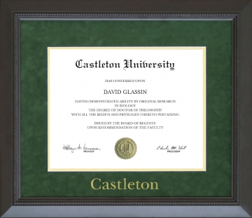 Castleton University Diploma Frame with Embossed UltraSuede Matting