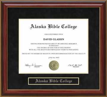 Alaska Bible College Mahogany Diploma Frame