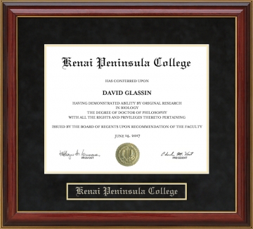 Kenai Peninsula College Mahogany Diploma Frame