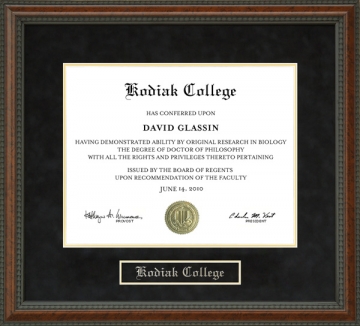 Kodiak College Diploma Frame