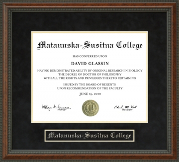 Matanuska-Susitna College (Mat-Su) Diploma Frame