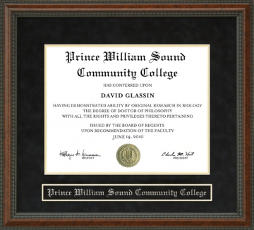 Prince William Sound Community College (PWSCC) Diploma Frame
