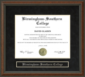 Birmingham-Southern College (BSC) Diploma Frame