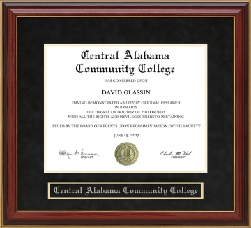 Central Alabama Community College (CACC) Mahogany Diploma Frame