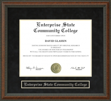 Enterprise State Community College Diploma Frame