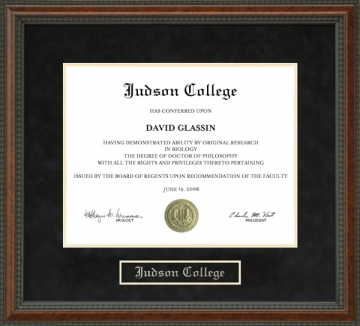 Judson College Diploma Frame