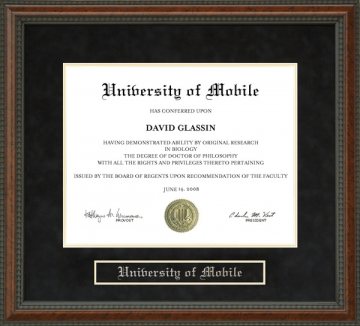 University of Mobile (UM) Diploma Frame