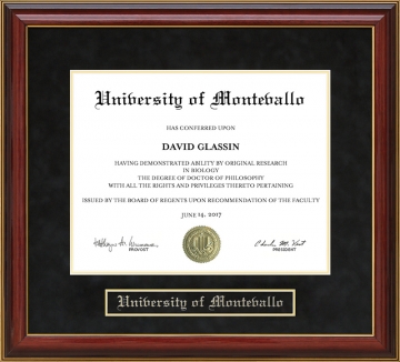 University of Montevallo Mahogany Diploma Frame