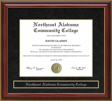 Northeast Alabama Community College (NACC) Mahogany Diploma Frame