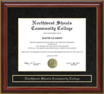 Northwest Shoals Community College (NWSCC) Mahogany Diploma Frame