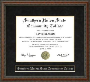 Southern Union State Community College (SUSCC) Diploma Frame