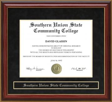 Southern Union State Community College (SUSCC) Mahogany Diploma Frame