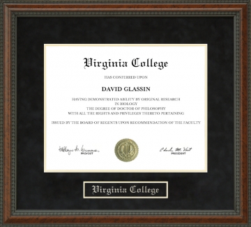 Virginia College Diploma Frame